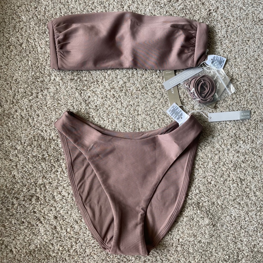 NWT J. Crew Classic Sculpt Bikini Set Smoky Willow Wood